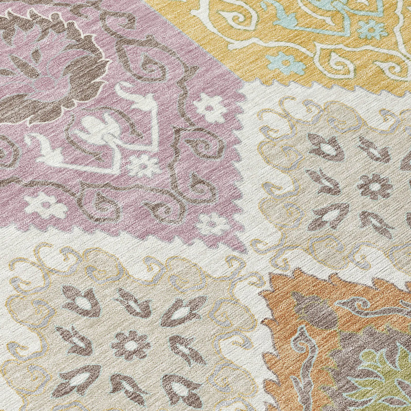 3' X 5' Ivory And Sky Blue Geometric Washable Indoor Outdoor Area Rug Homeroots Outdoor