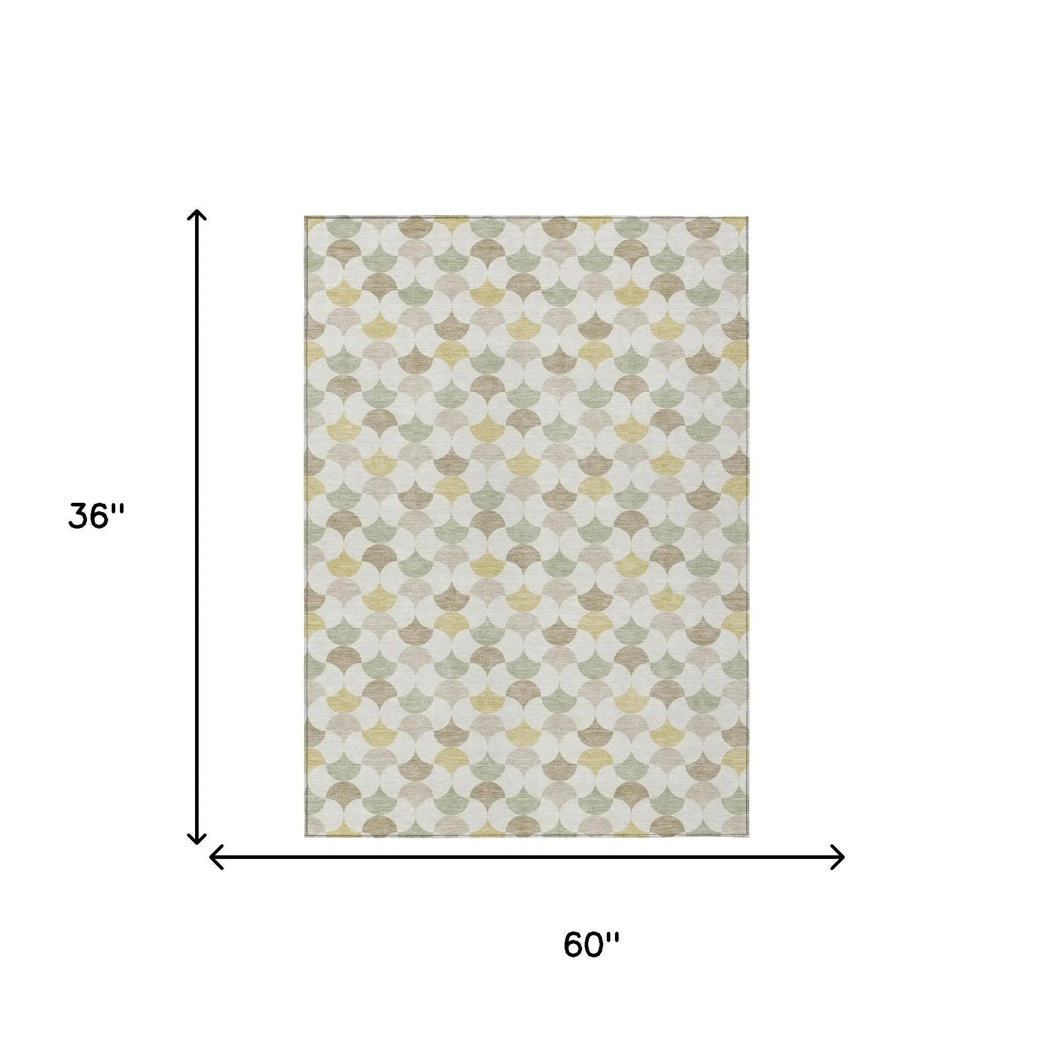 3' X 5' Ivory And Wheat Geometric Washable Indoor Outdoor Area Rug Homeroots Outdoor