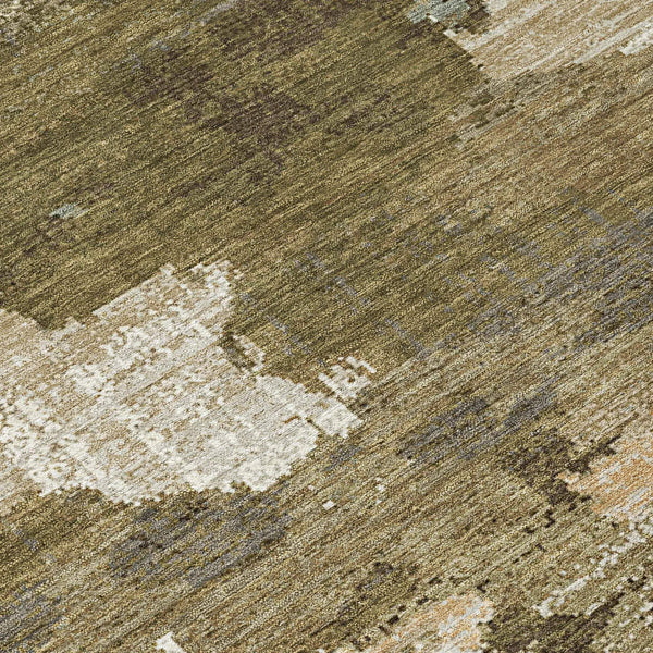 3' X 5' Khaki And Beige Abstract Washable Indoor Outdoor Area Rug Homeroots Outdoor