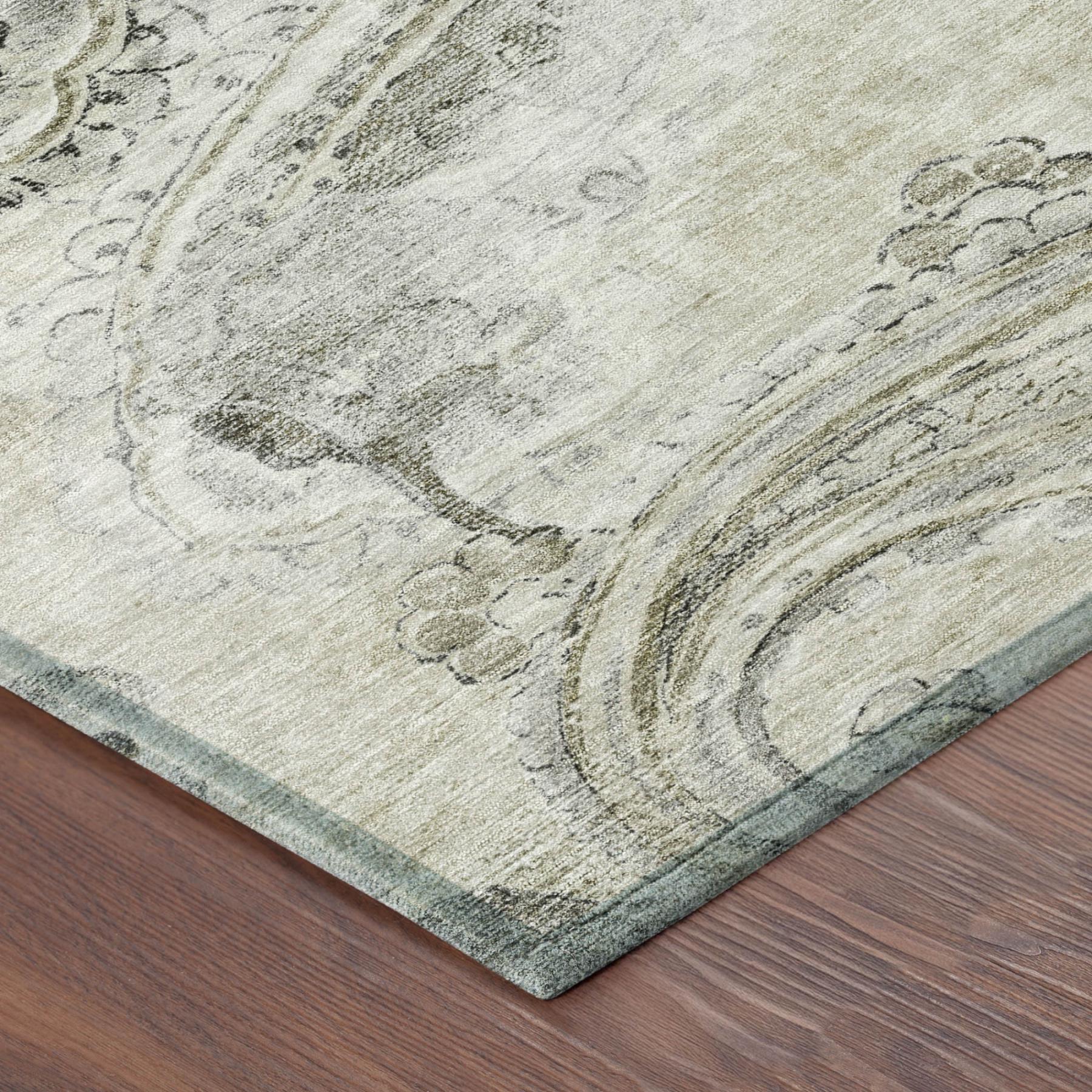 3' X 5' Khaki And Brown Paisley Washable Indoor Outdoor Area Rug Homeroots Outdoor