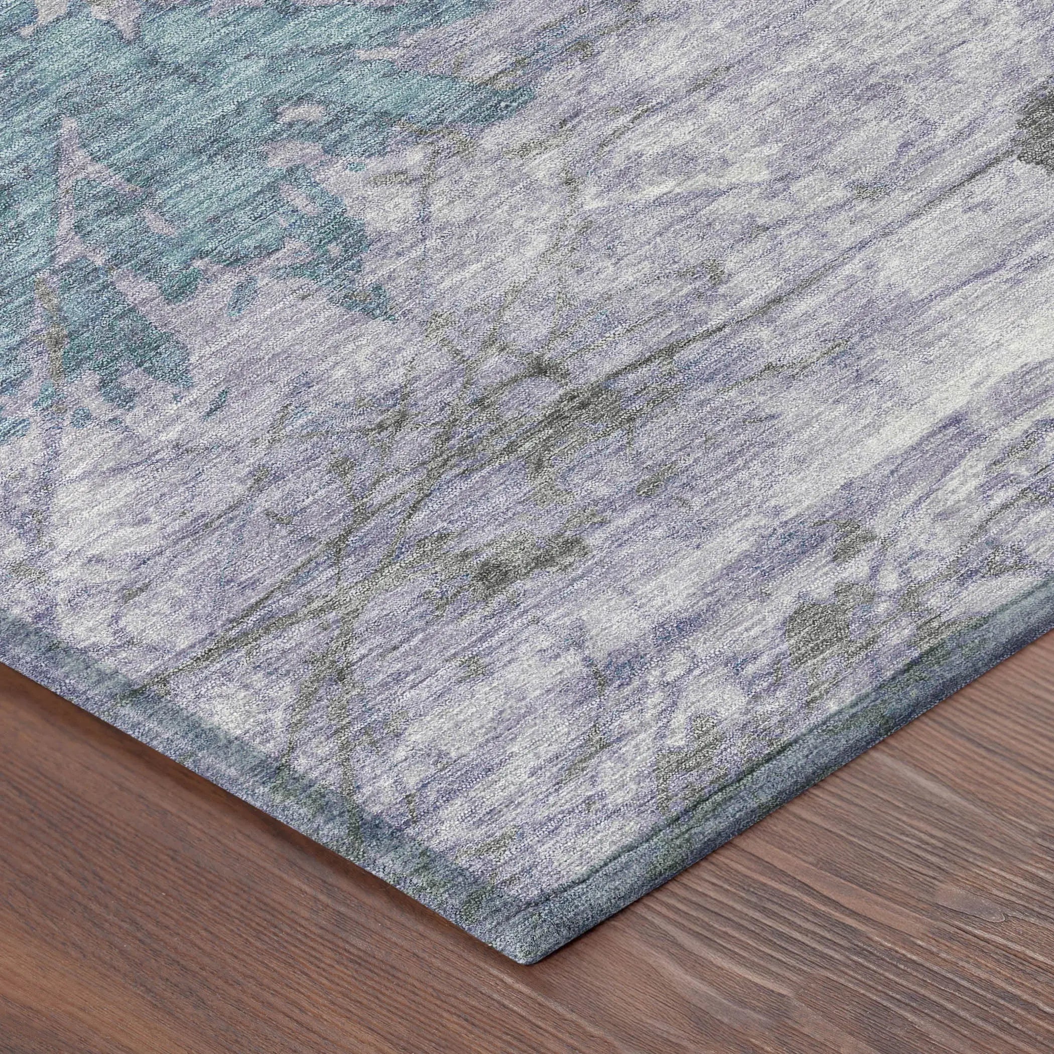 3' X 5' Lavender And Ivory Abstract Washable Indoor Outdoor Area Rug Homeroots Outdoor