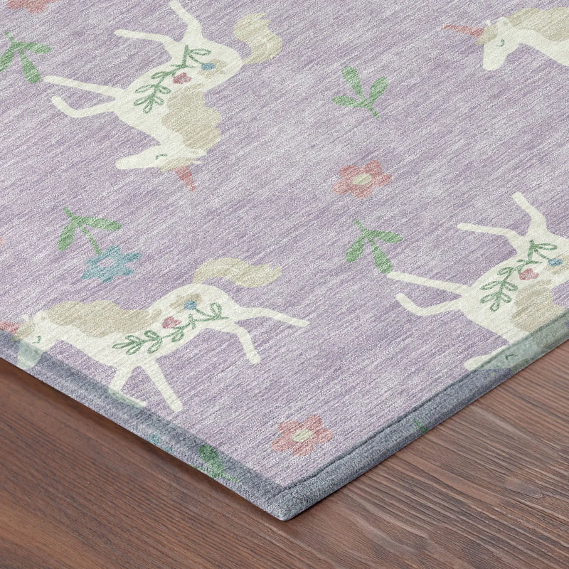 3' X 5' Lavender And Ivory Floral Washable Indoor Outdoor Area Rug Homeroots Outdoor