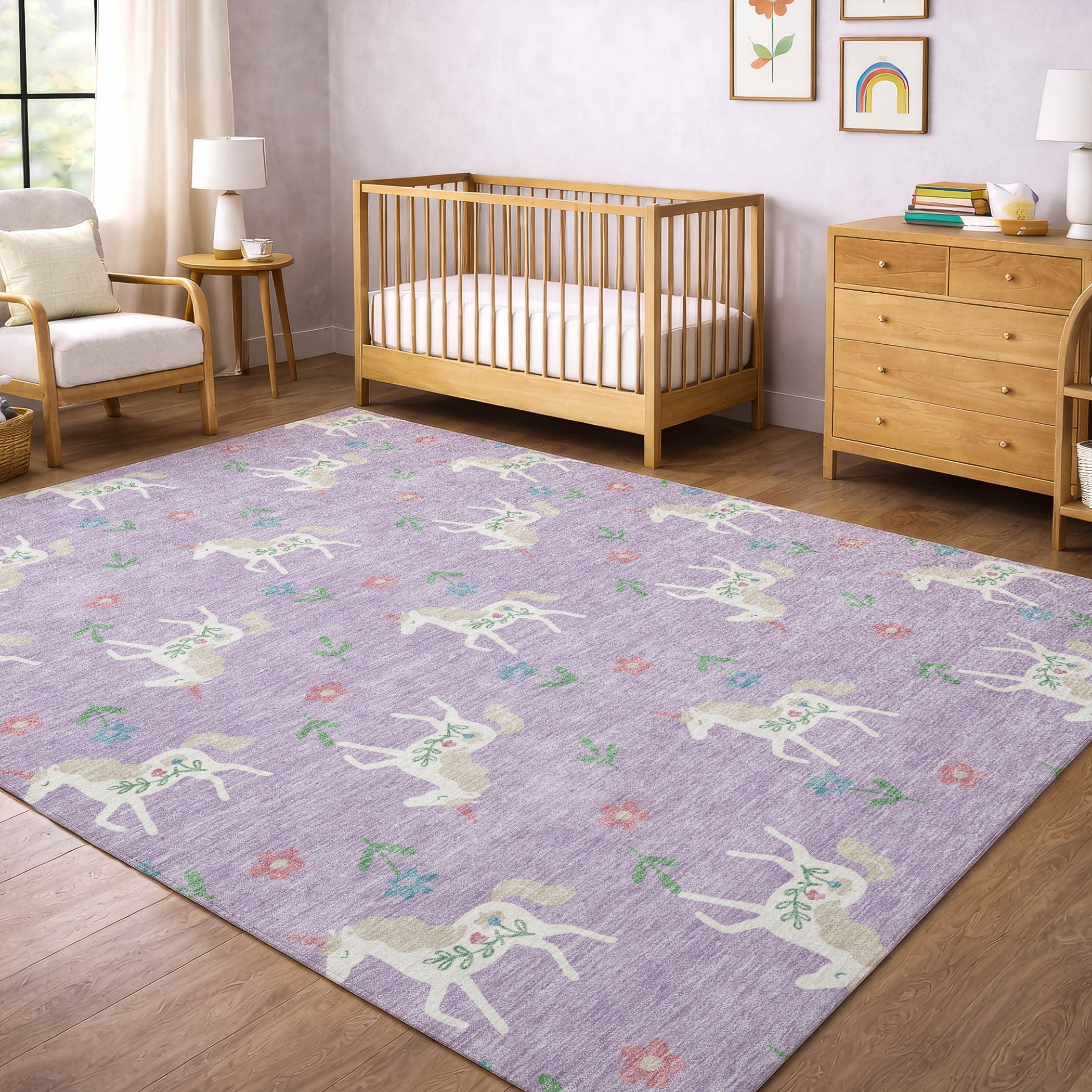 3' X 5' Lavender And Ivory Floral Washable Indoor Outdoor Area Rug Homeroots Outdoor