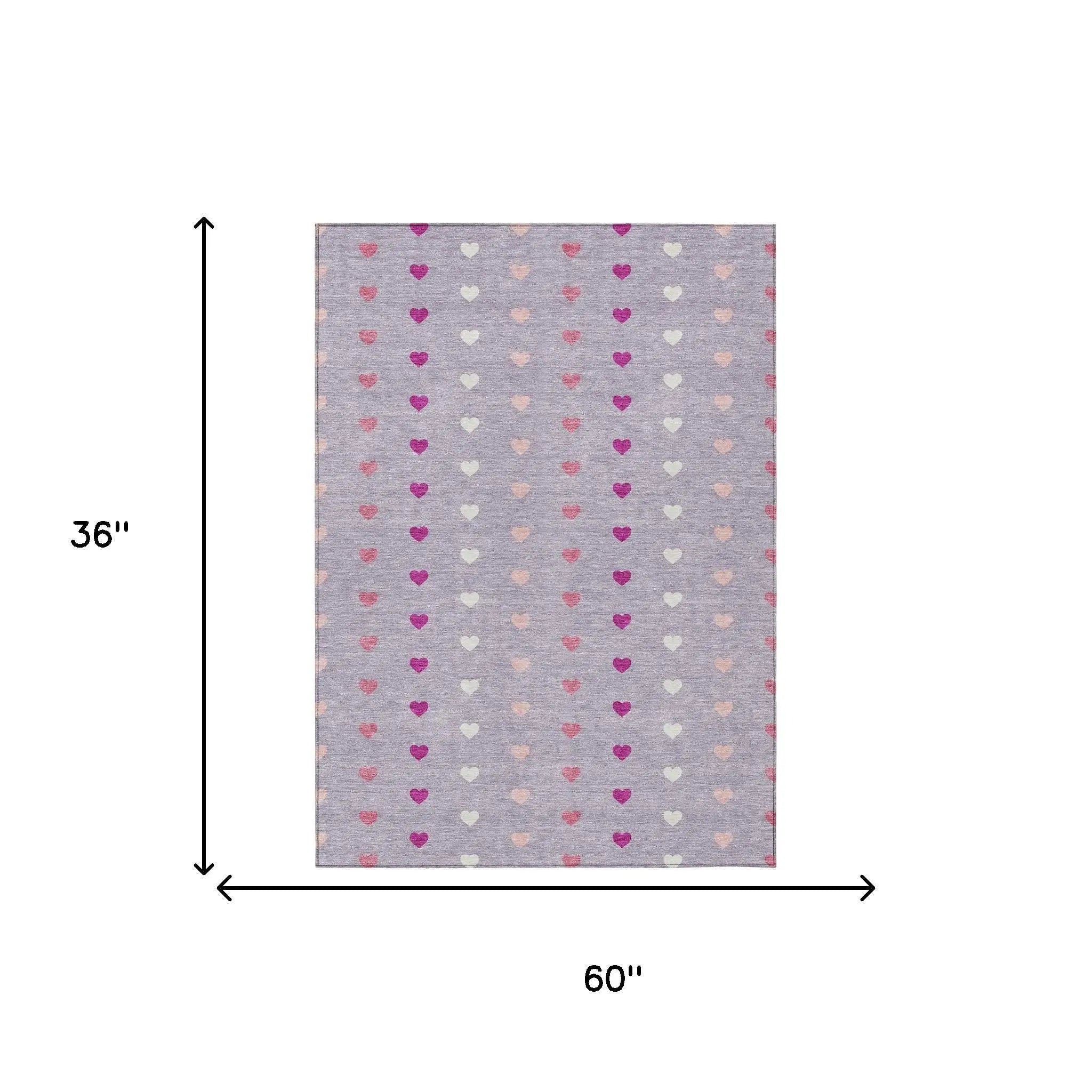 3' X 5' Lavender And Pink Geometric Washable Indoor Outdoor Area Rug Homeroots Outdoor
