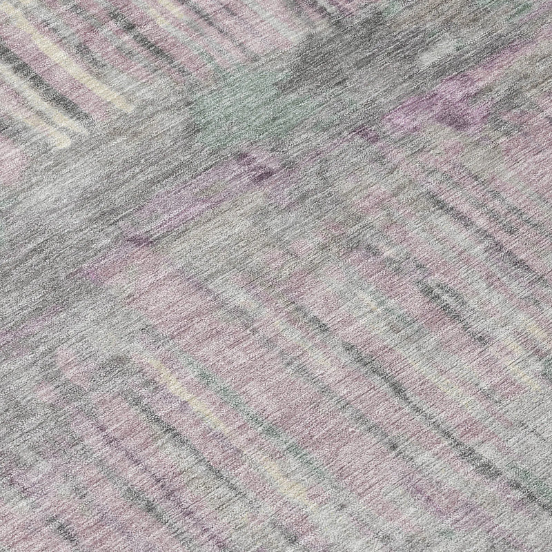 3' X 5' Lavender And Plum Abstract Washable Indoor Outdoor Area Rug Homeroots Outdoor
