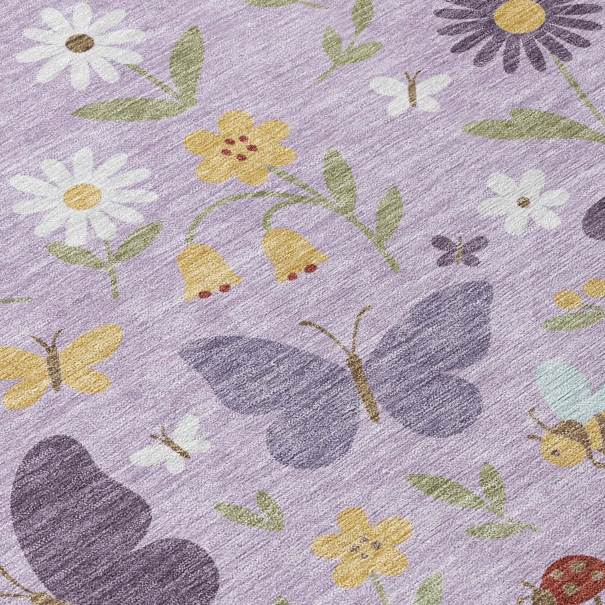 3' X 5' Lavender And Purple Abstract Washable Indoor Outdoor Area Rug Homeroots Outdoor