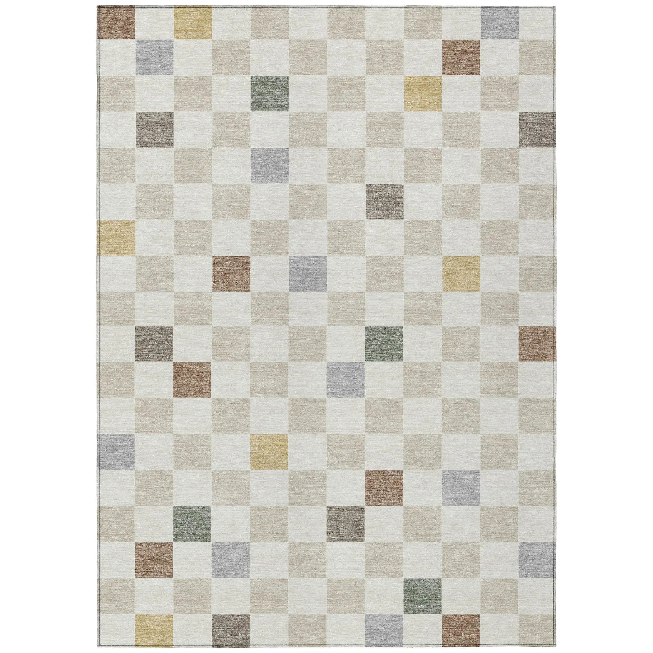 3' X 5' Linen And Black Geometric Washable Indoor Outdoor Area Rug Homeroots Outdoor
