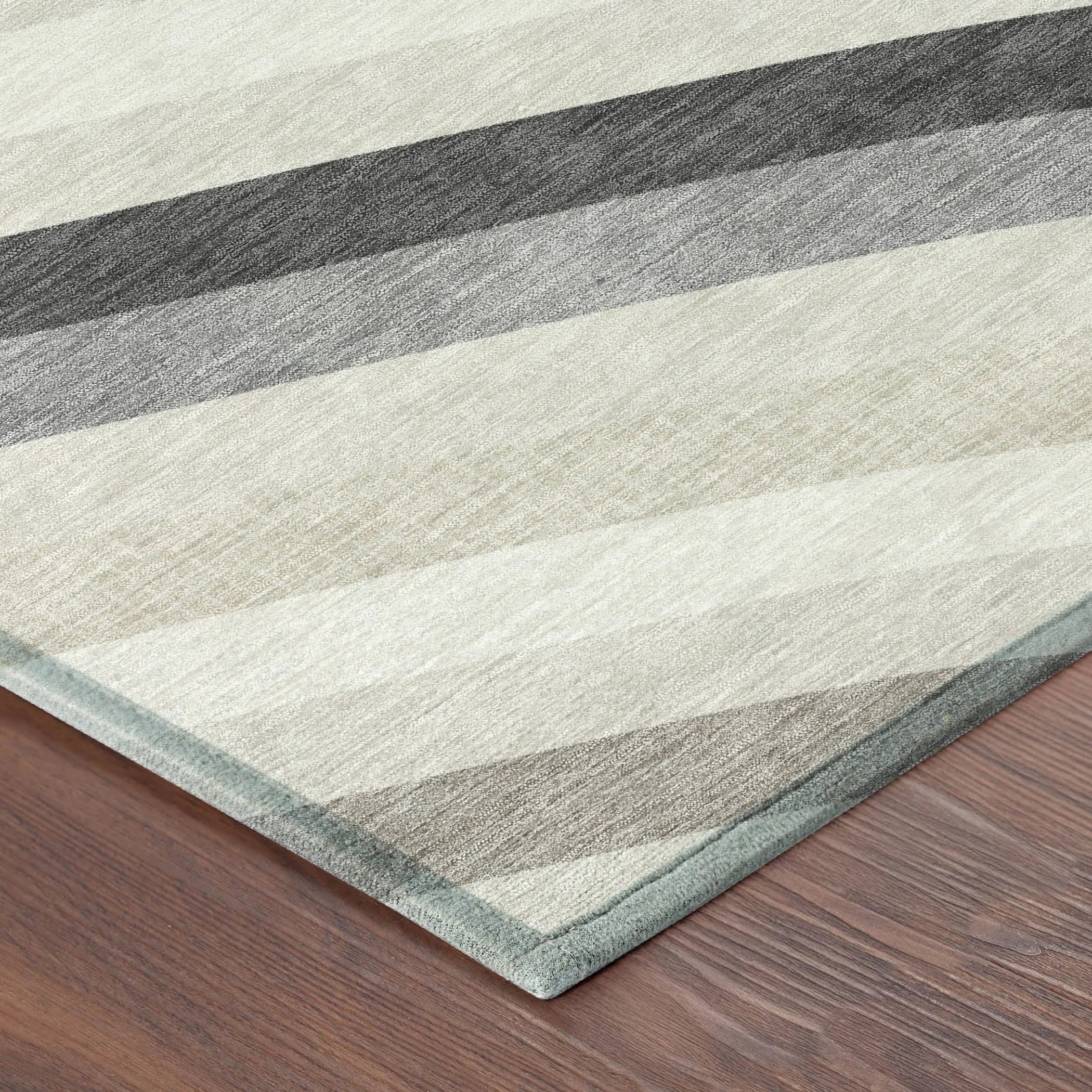 3' X 5' Linen And Ivory Abstract Washable Indoor Outdoor Area Rug Homeroots Outdoor