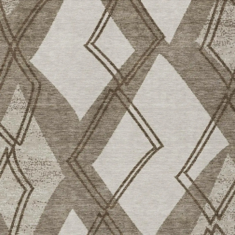 3' X 5' Linen And Ivory Geometric Washable Indoor Outdoor Area Rug Homeroots Outdoor