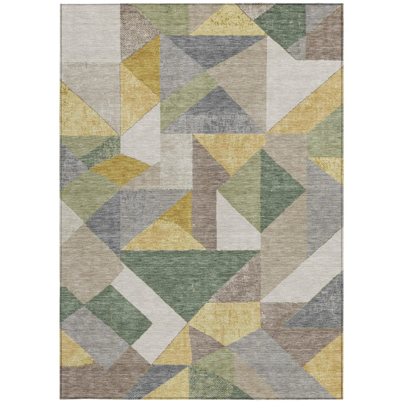 3' X 5' Linen And Ivory Geometric Washable Indoor Outdoor Area Rug Homeroots Outdoor