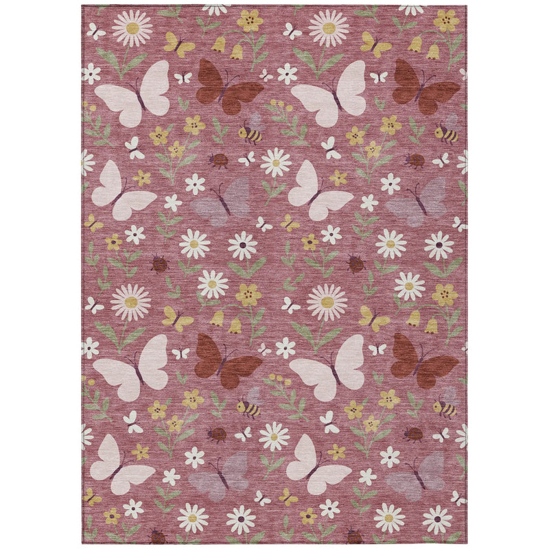 3' X 5' Mauve And Pink Abstract Washable Indoor Outdoor Area Rug Homeroots Outdoor