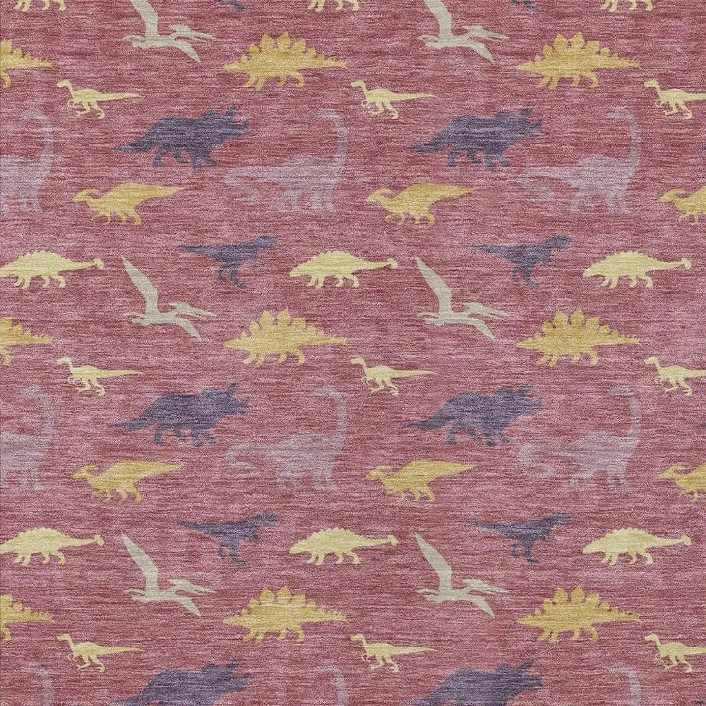 3' X 5' Mauve And Pink Geometric Washable Indoor Outdoor Area Rug Homeroots Outdoor