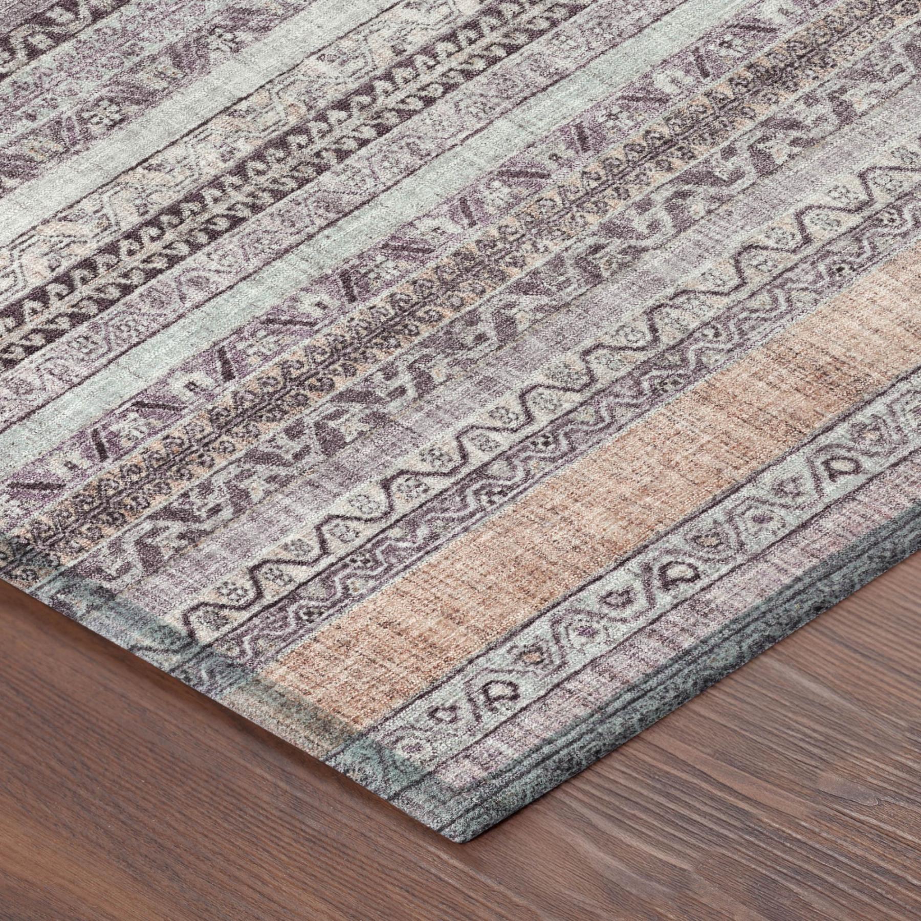 3' X 5' Mauve And Pink Striped Washable Indoor Outdoor Area Rug Homeroots Outdoor