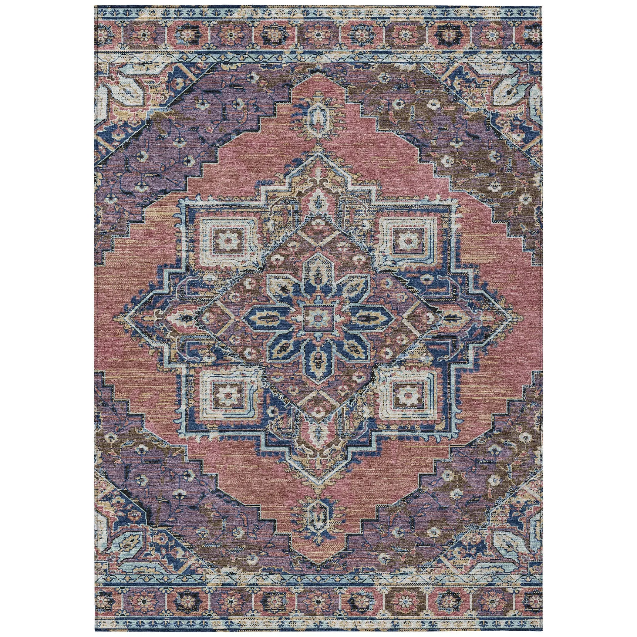 3' X 5' Merlot And Gold Oriental Washable Indoor Outdoor Area Rug Homeroots Outdoor