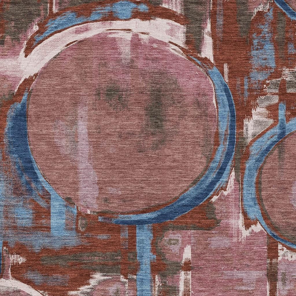 3' X 5' Merlot And Red Abstract Washable Indoor Outdoor Area Rug Homeroots Outdoor