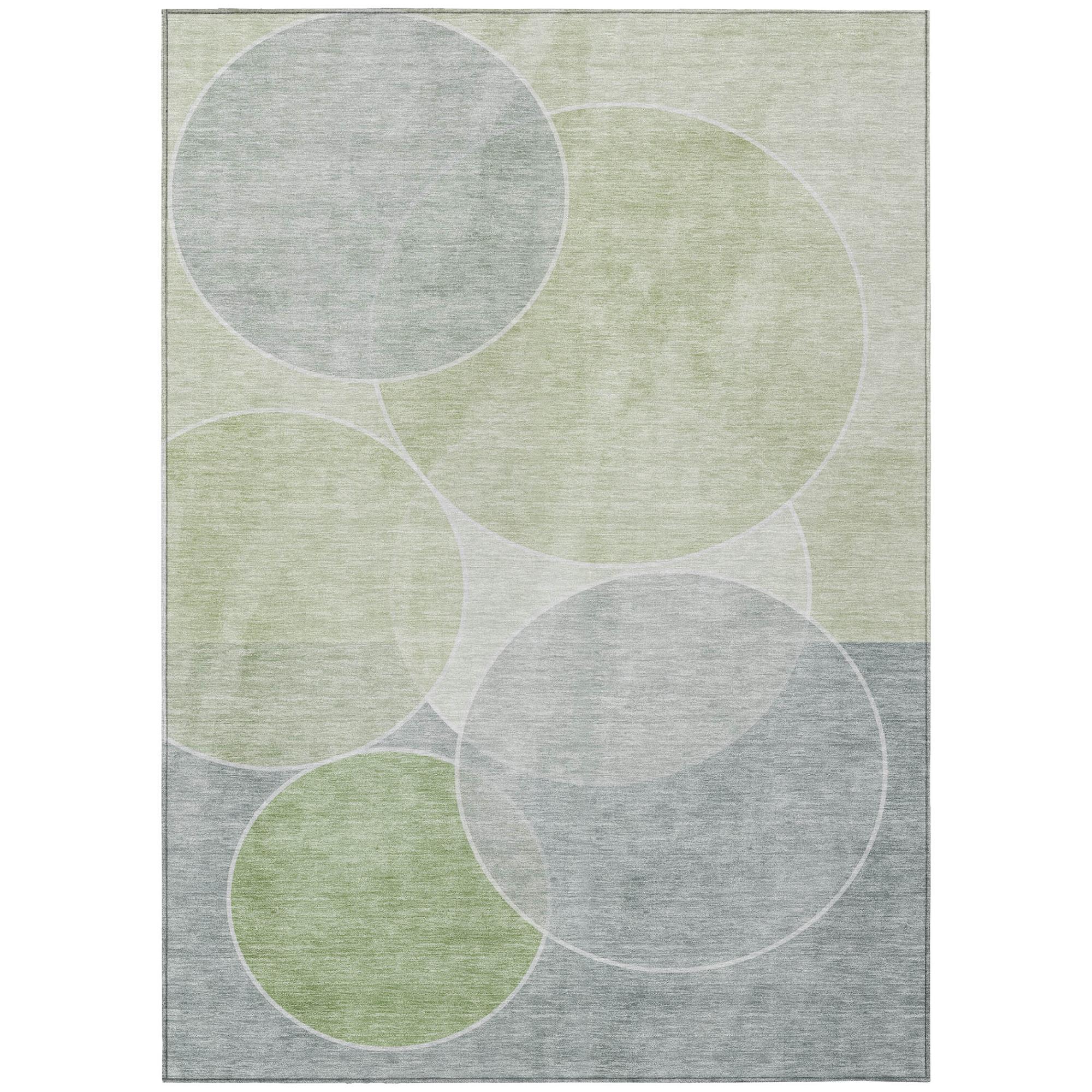 3' X 5' Mint Green And Green Geometric Washable Indoor Outdoor Area Rug Homeroots Outdoor