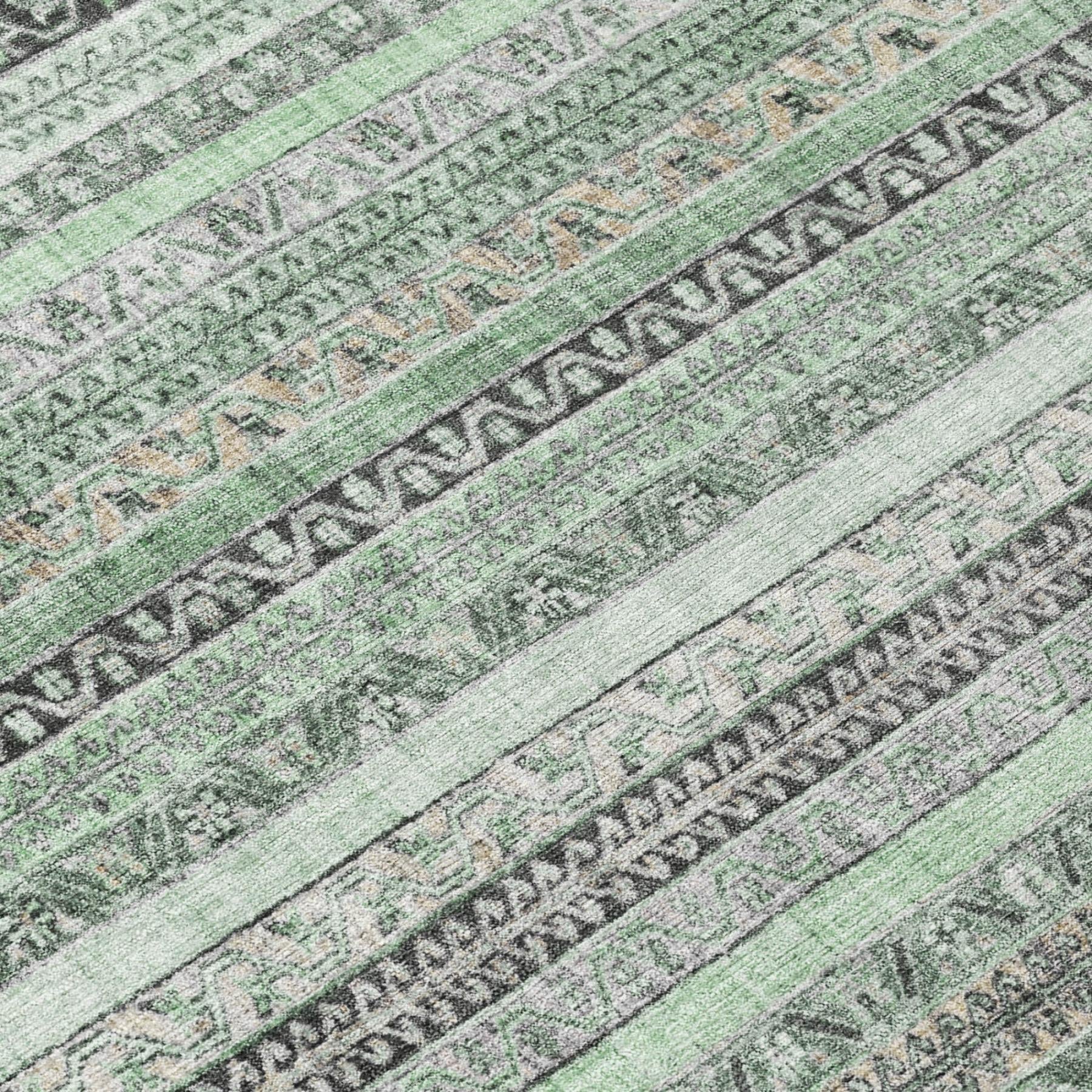 3' X 5' Mint Green And Green Striped Washable Indoor Outdoor Area Rug Homeroots Outdoor