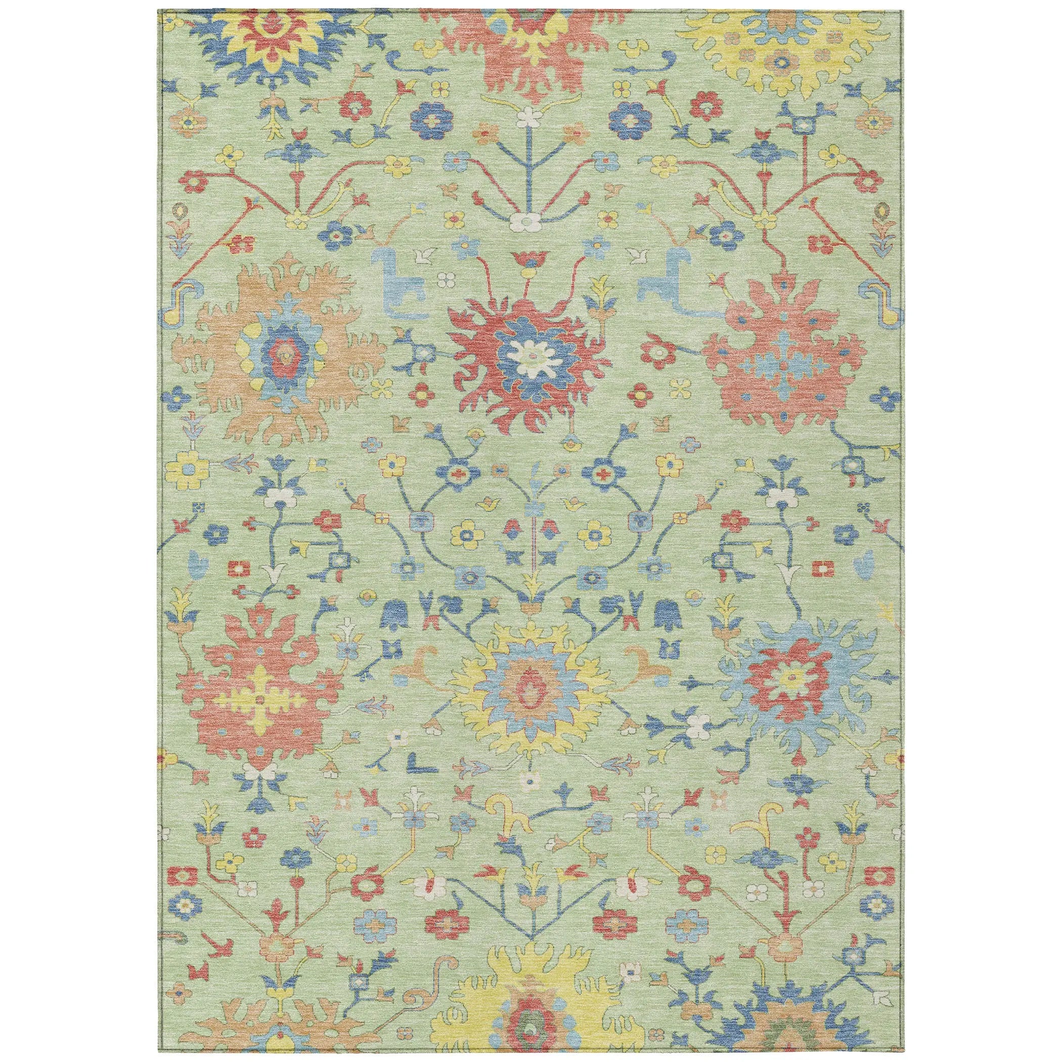 3' X 5' Mint Green And Salmon Faux Bois Washable Indoor Outdoor Area Rug Homeroots Outdoor