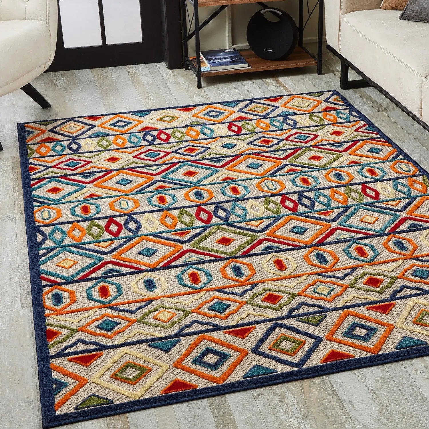 3' X 5' Multi Aztec Pattern Indoor Outdoor Area Rug Homeroots Outdoor