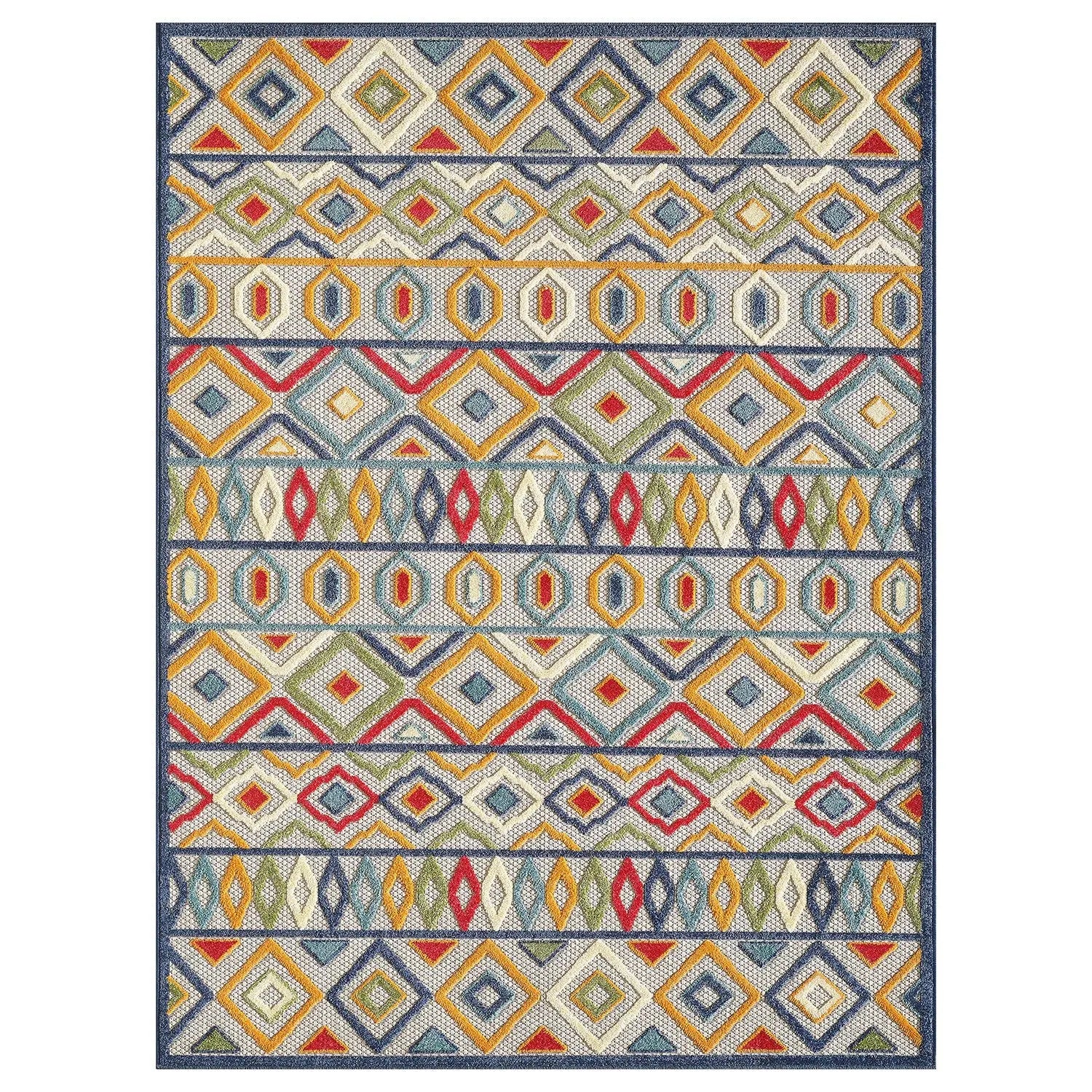 3' X 5' Multi Aztec Pattern Indoor Outdoor Area Rug Homeroots Outdoor