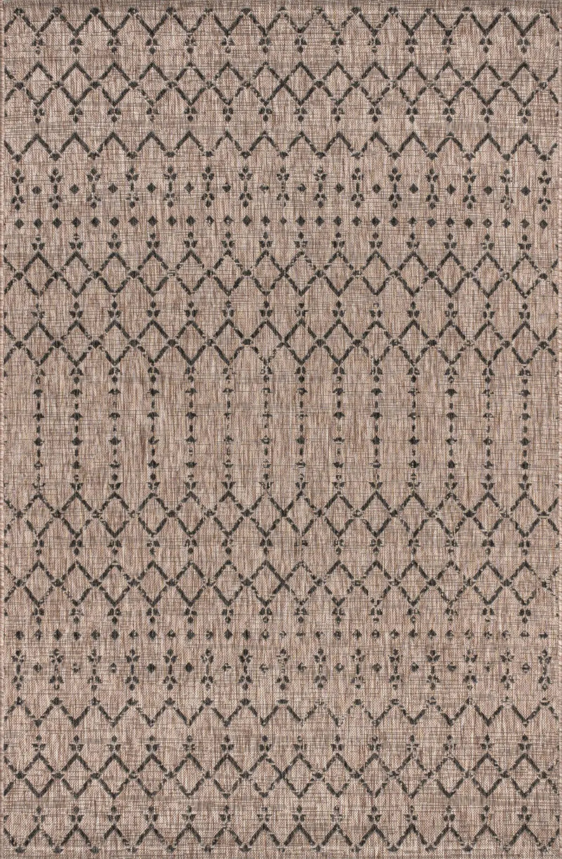 3' X 5' Natural And Black Trellis Indoor Outdoor Area Rug Homeroots Outdoor