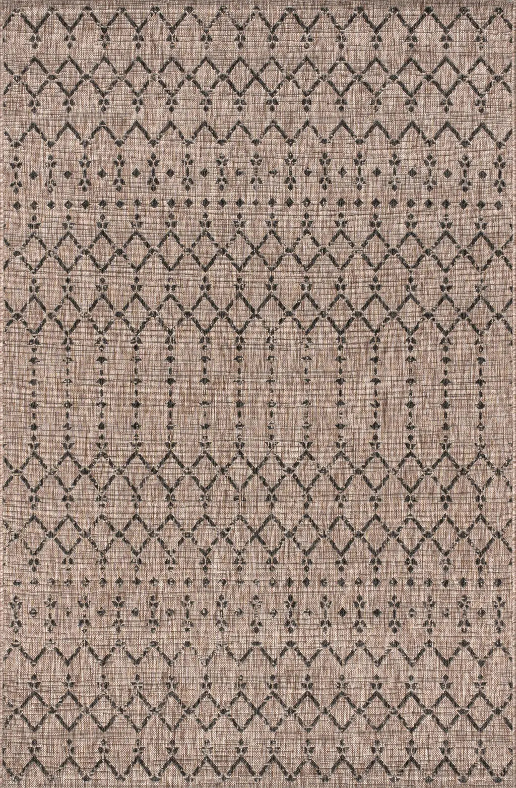 3' X 5' Natural And Black Trellis Indoor Outdoor Area Rug Homeroots Outdoor
