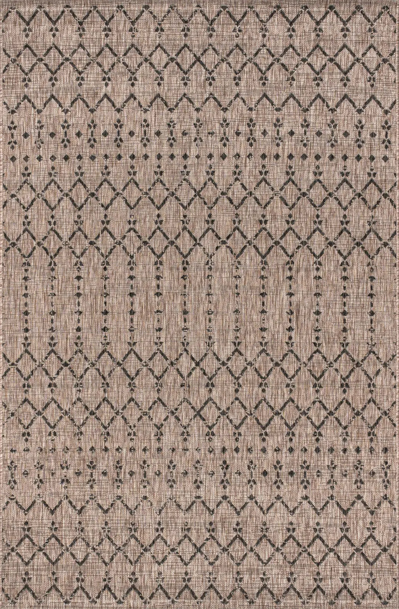 3' X 5' Natural And Black Trellis Indoor Outdoor Area Rug Homeroots Outdoor