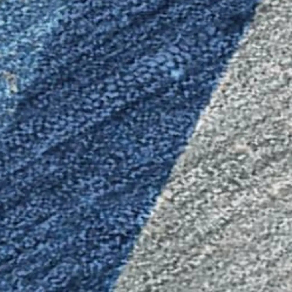 3' X 5' Navy Blue And Blue Abstract Washable Indoor Outdoor Area Rug Homeroots Outdoor