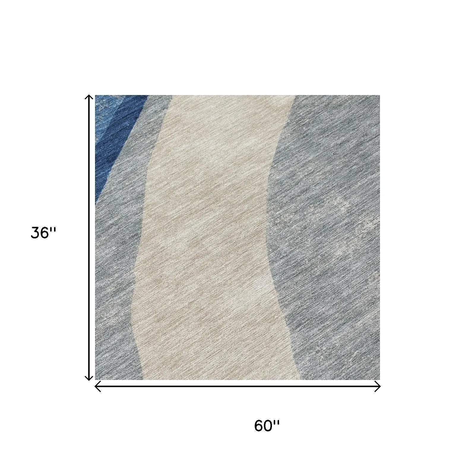 3' X 5' Navy Blue And Blue Abstract Washable Indoor Outdoor Area Rug Homeroots Outdoor