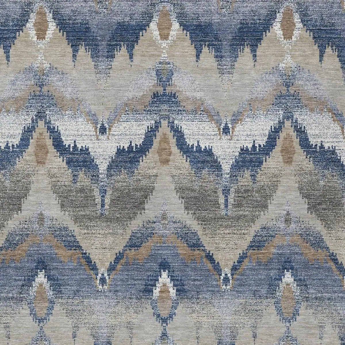 3' X 5' Navy Blue And Blue Abstract Washable Indoor Outdoor Area Rug Homeroots Outdoor