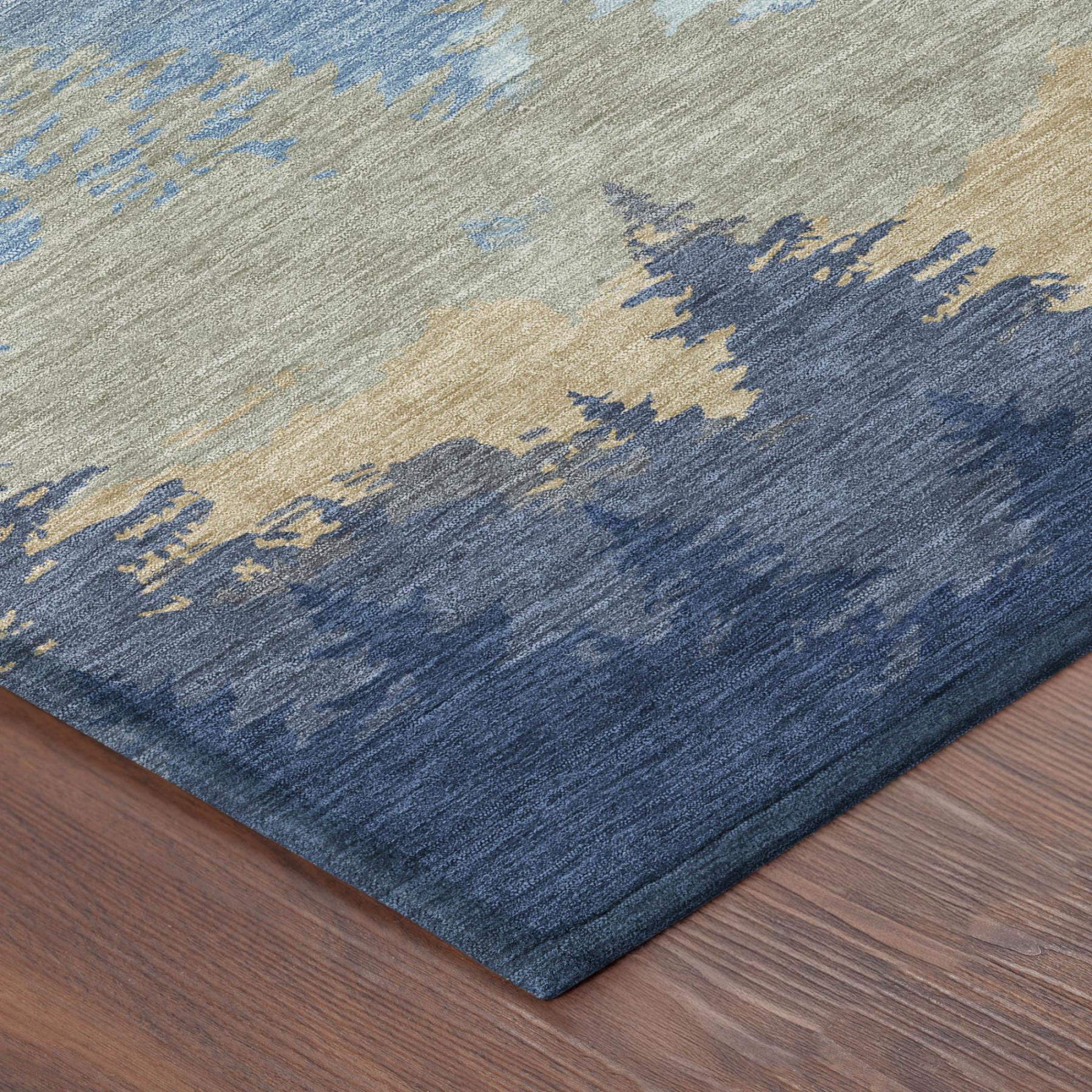 3' X 5' Navy Blue And Blue Floral Washable Indoor Outdoor Area Rug Homeroots Outdoor
