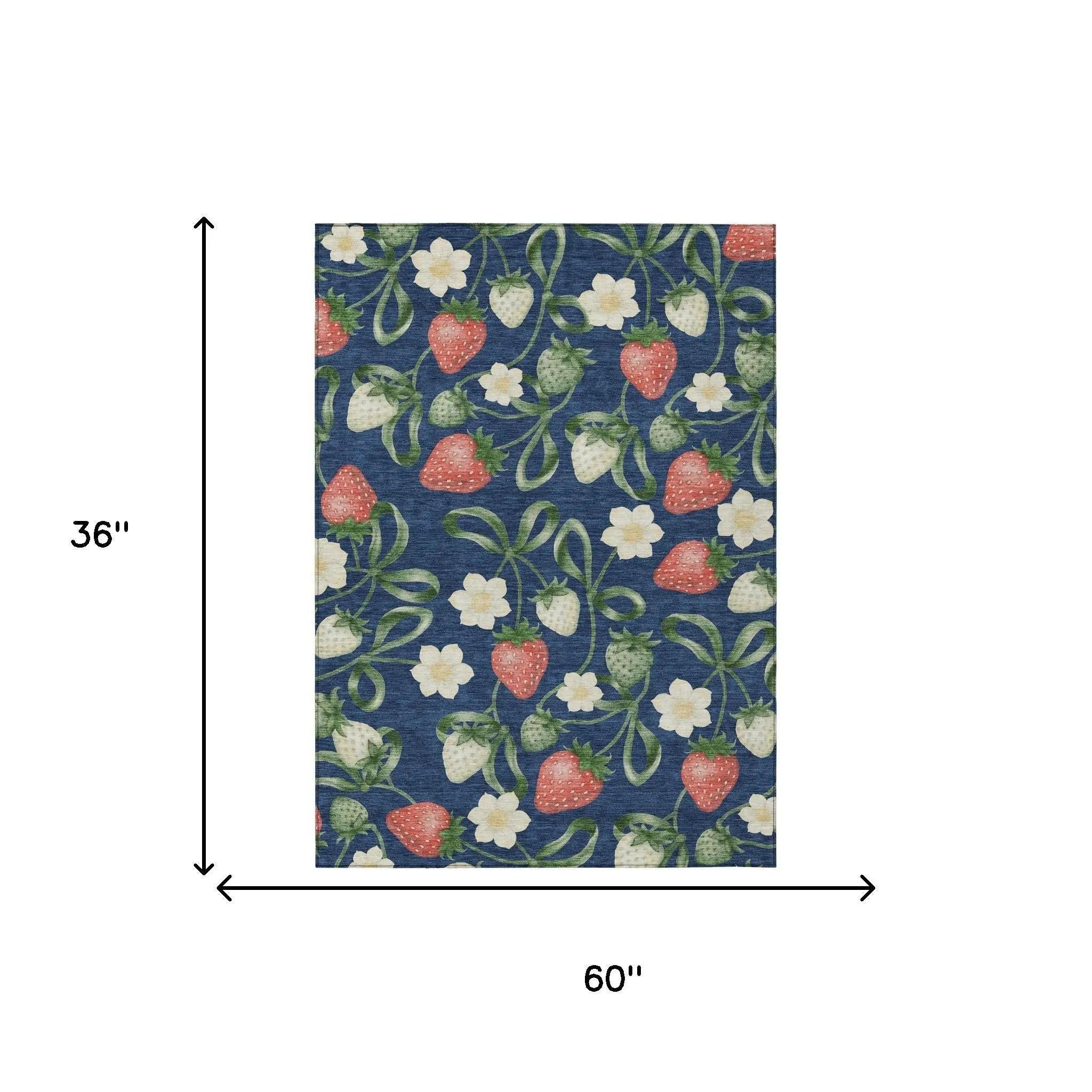 3' X 5' Navy Blue And Blue Floral Washable Indoor Outdoor Area Rug Homeroots Outdoor