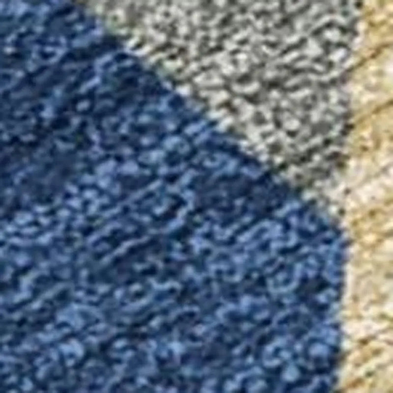 3' X 5' Navy Blue And Blue Geometric Washable Indoor Outdoor Area Rug Homeroots Outdoor