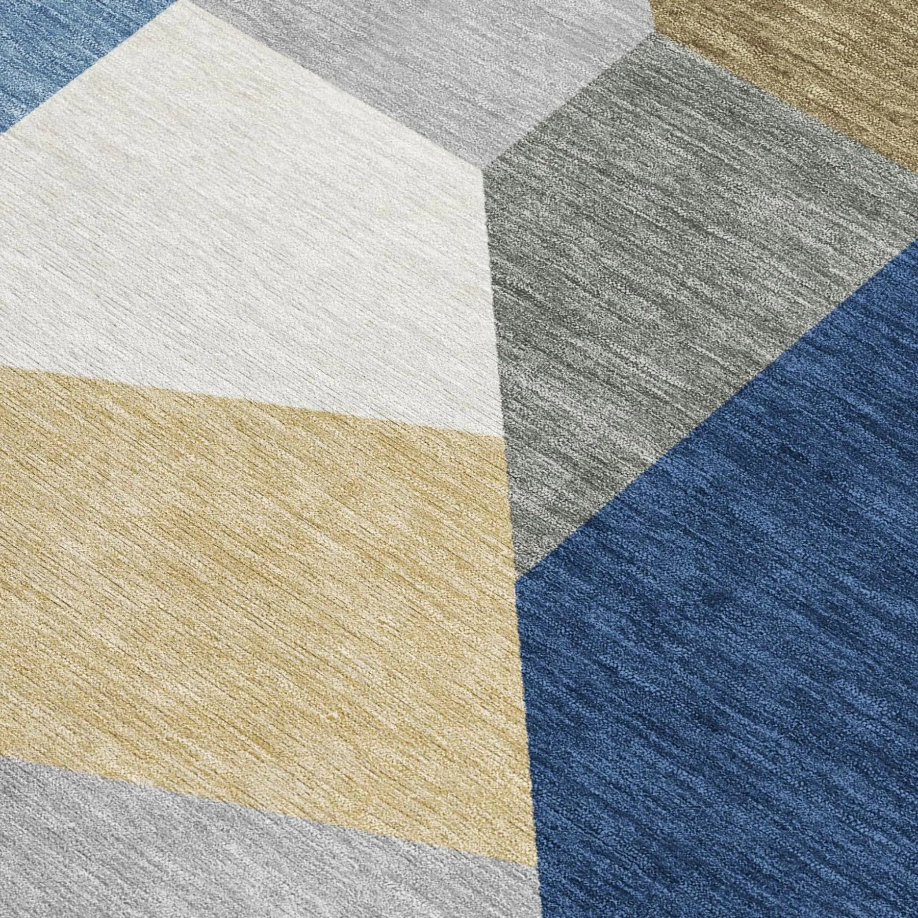 3' X 5' Navy Blue And Blue Geometric Washable Indoor Outdoor Area Rug Homeroots Outdoor