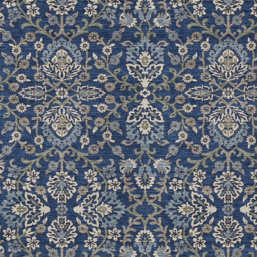3' X 5' Navy Blue And Blue Geometric Washable Indoor Outdoor Area Rug Homeroots Outdoor