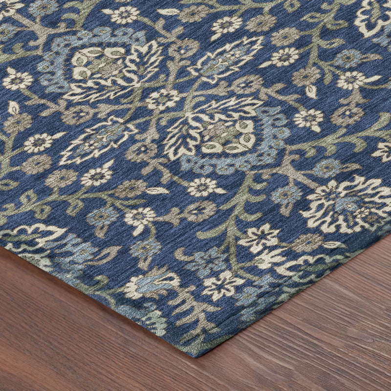 3' X 5' Navy Blue And Blue Geometric Washable Indoor Outdoor Area Rug Homeroots Outdoor