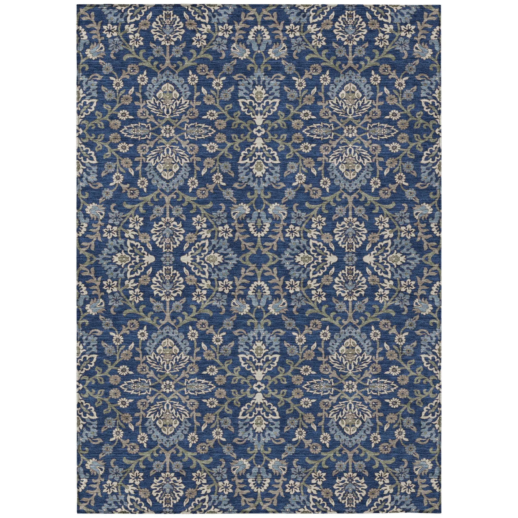 3' X 5' Navy Blue And Blue Geometric Washable Indoor Outdoor Area Rug Homeroots Outdoor