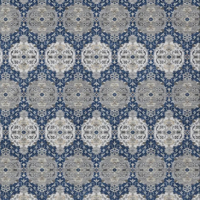3' X 5' Navy Blue And Blue Striped Washable Indoor Outdoor Area Rug Homeroots Outdoor