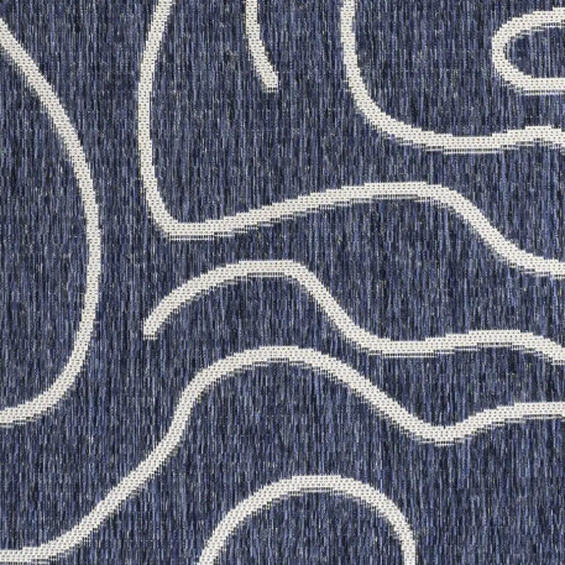 3' X 5' Navy Blue And Cream Abstract Indoor Outdoor Area Rug Homeroots Outdoor