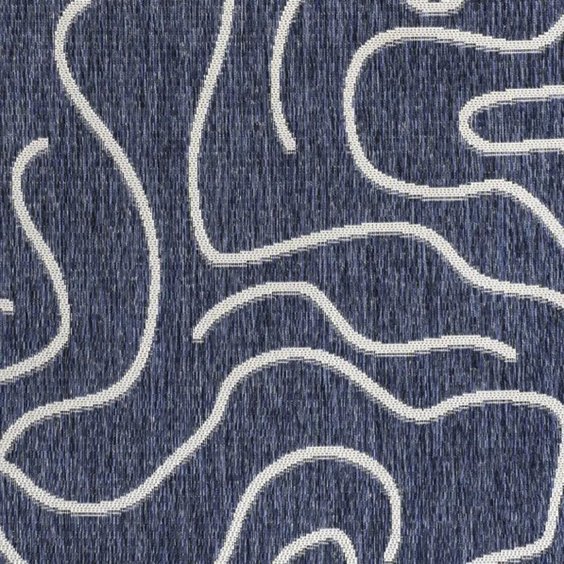 3' X 5' Navy Blue And Cream Abstract Indoor Outdoor Area Rug Homeroots Outdoor