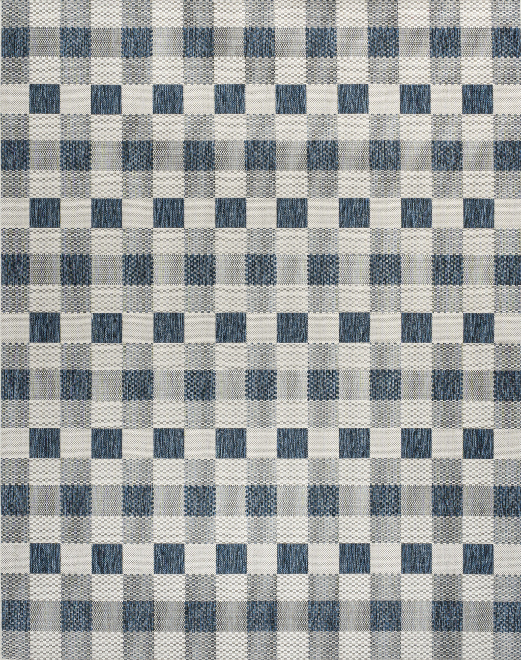 3' X 5' Navy Blue And Cream Geometric Indoor Outdoor Area Rug - GreatEagleInc
