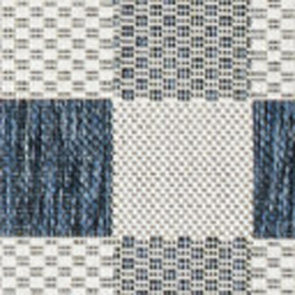3' X 5' Navy Blue And Cream Geometric Indoor Outdoor Area Rug - GreatEagleInc