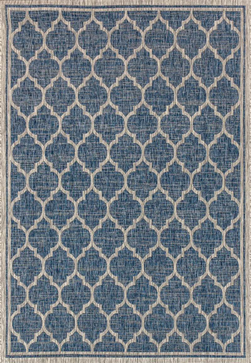3' X 5' Navy Blue And Gray Geometric Indoor Outdoor Area Rug Homeroots Outdoor