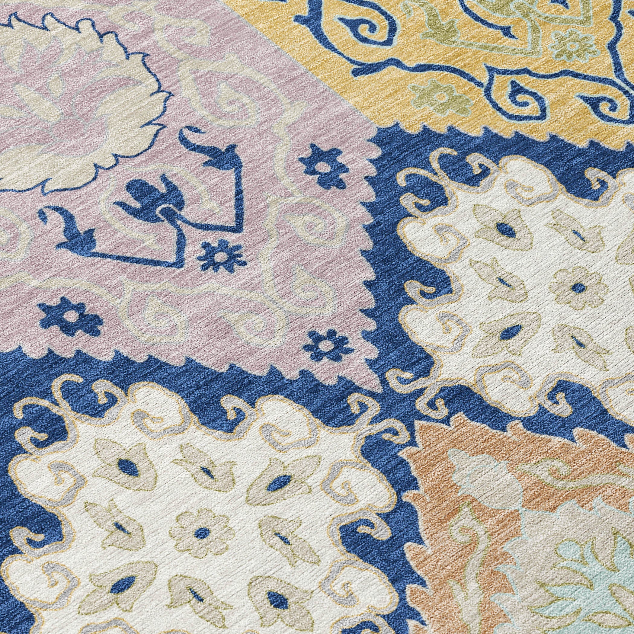 3' X 5' Navy Blue And Ivory Geometric Washable Indoor Outdoor Area Rug Homeroots Outdoor
