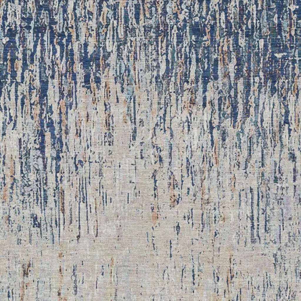 3' X 5' Navy Blue And Taupe Striped Washable Indoor Outdoor Area Rug Homeroots Outdoor