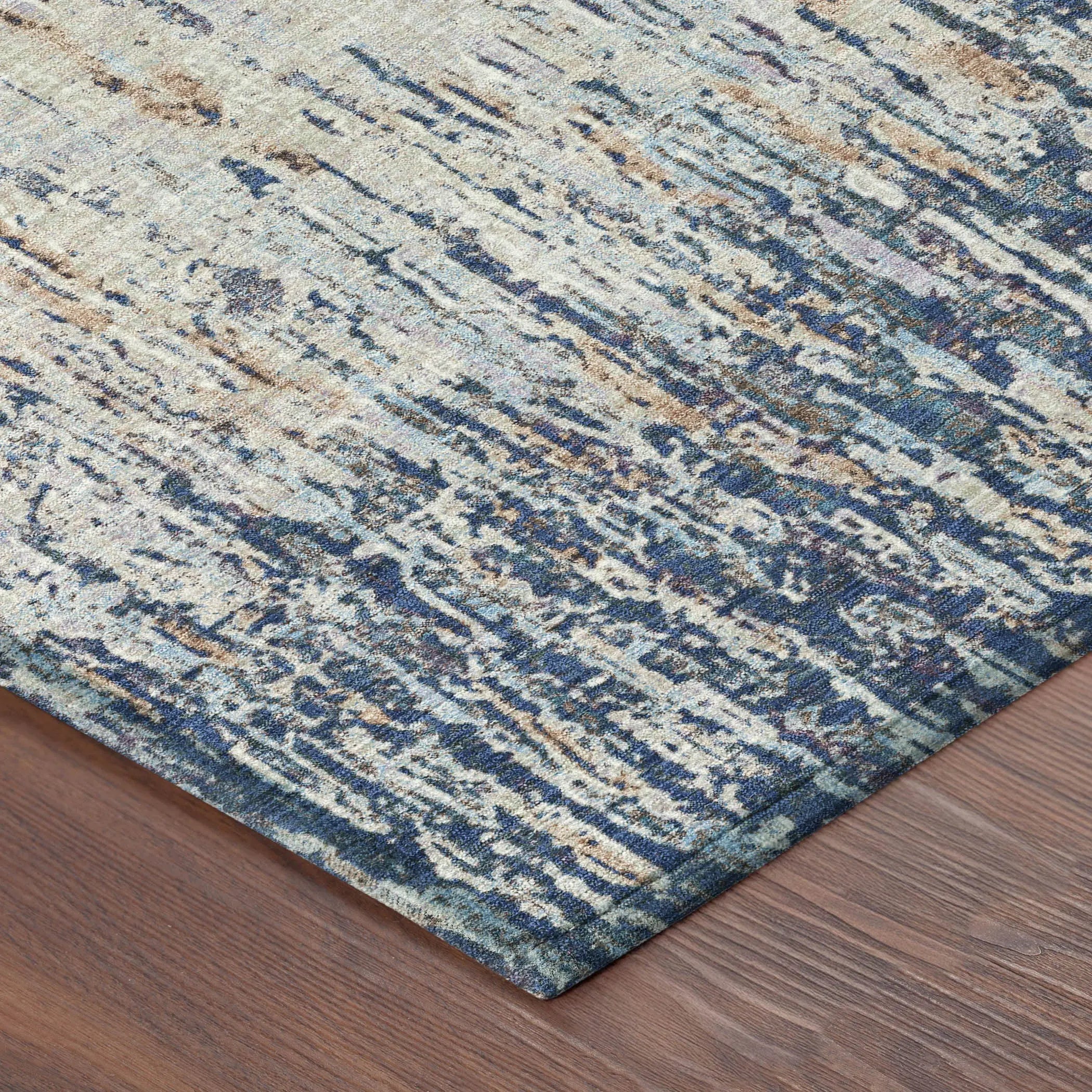 3' X 5' Navy Blue And Taupe Striped Washable Indoor Outdoor Area Rug Homeroots Outdoor