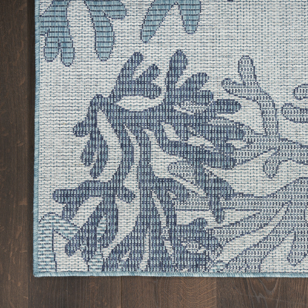 3' X 5' Navy Blue Ivory And Blue Nautical Indoor Outdoor Area Rug Homeroots Outdoor