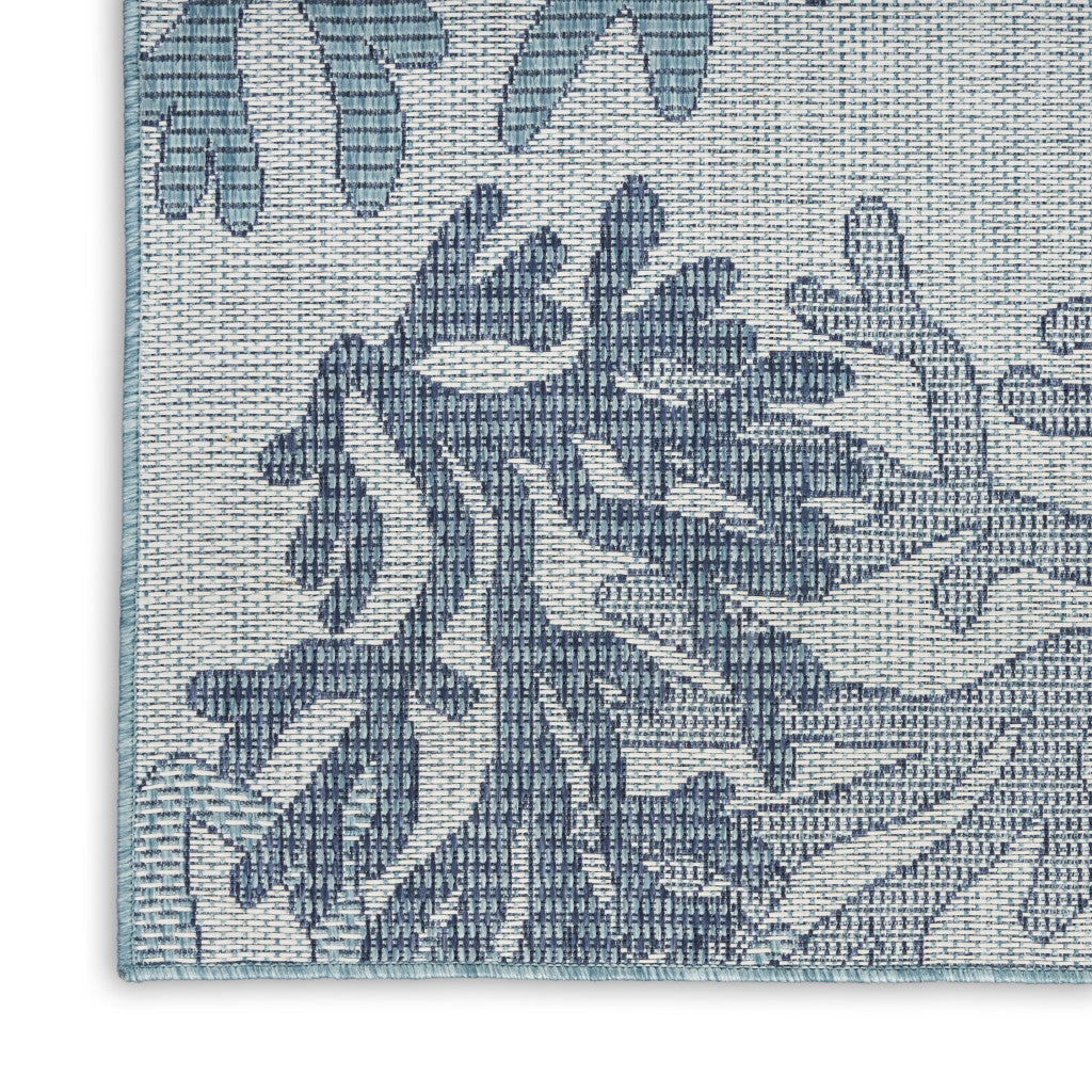 3' X 5' Navy Blue Ivory And Blue Nautical Indoor Outdoor Area Rug Homeroots Outdoor
