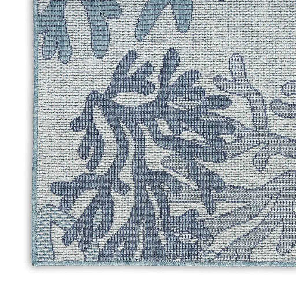 3' X 5' Navy Blue Ivory And Blue Nautical Indoor Outdoor Area Rug Homeroots Outdoor