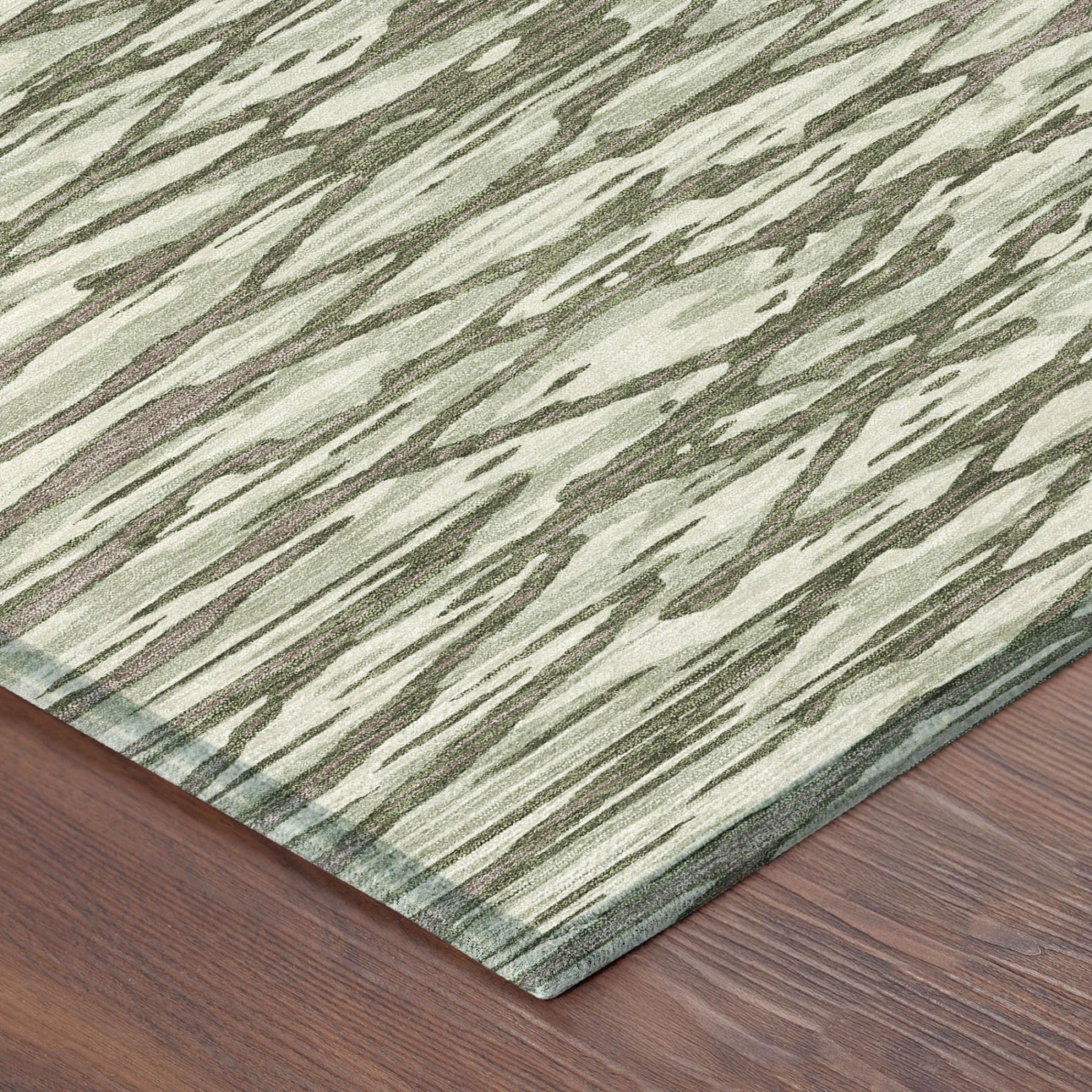 3' X 5' Olive Green And Green Abstract Washable Indoor Outdoor Area Rug Homeroots Outdoor